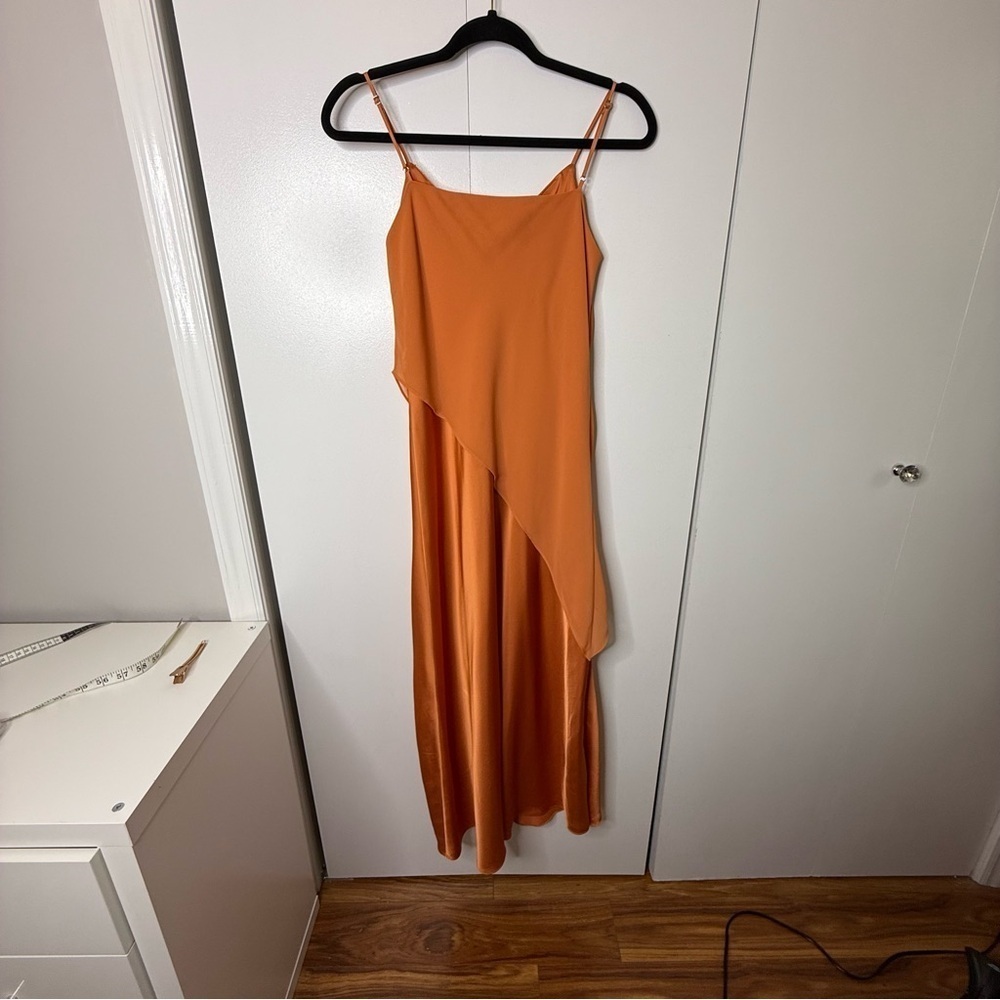 Saunders X RTR - Chiffon Overlay Dress - Orange - $345 size 2 - Picture 7 of 13